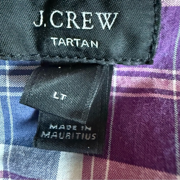 J Crew Shirt Mens L Tall Blue Pink Tartan Plaid Long Sleeve Button Down Casual - Picture 8 of 10